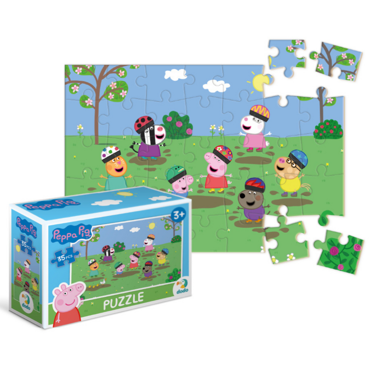 PUZZLE MINI ŚWINKA PEPPA KOLOROWA UKŁADANKA 35 ELEMENTÓW DLA NAJMŁODSZYCH