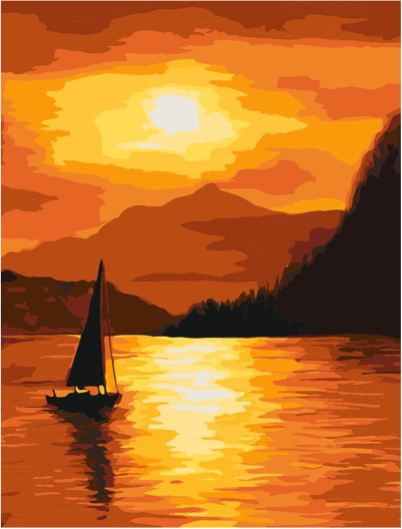 QB900-065 Set for painting by numbers "Sunset"