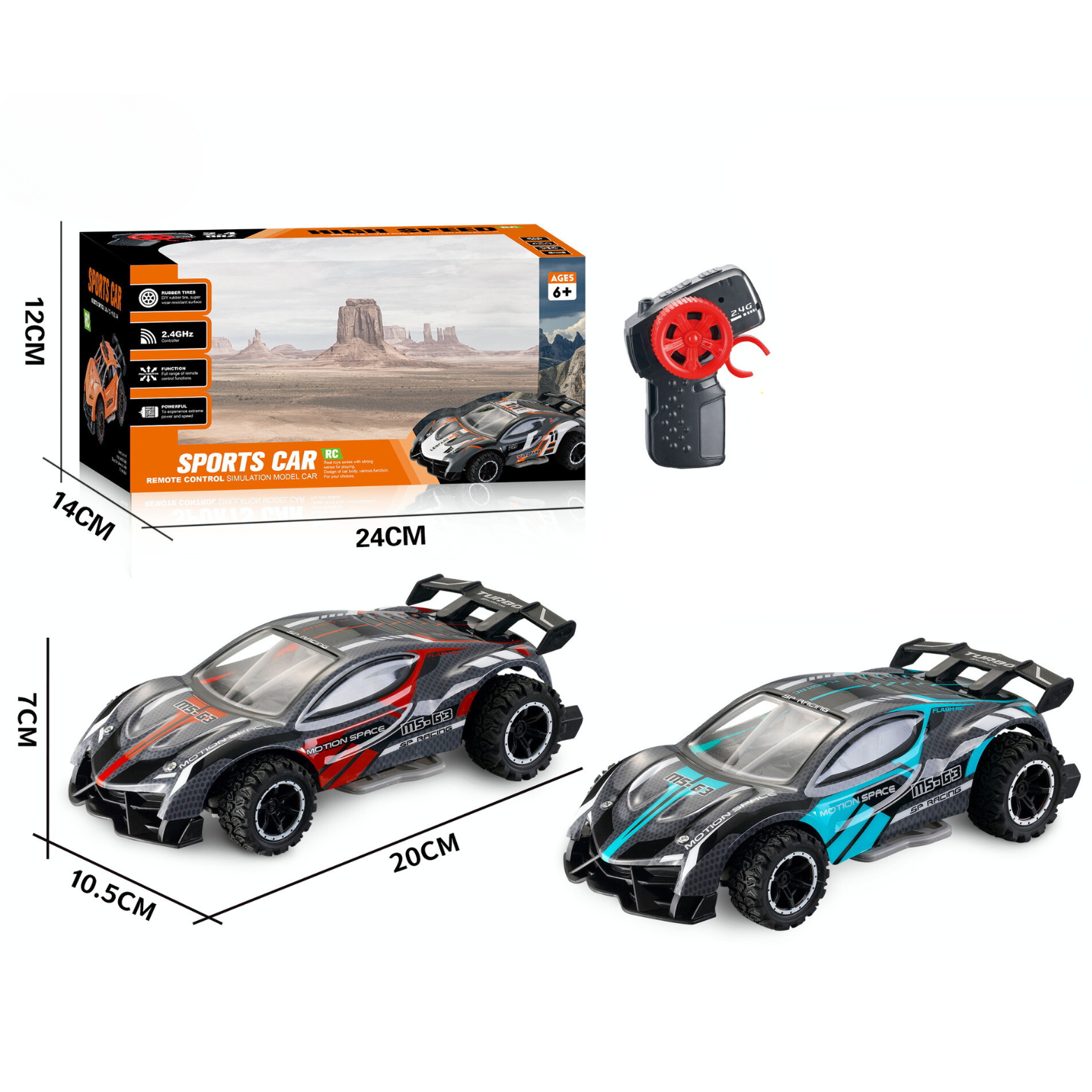 Sportowe Auto Samochód  Zdalnie Sterowane Na Pilot Akumulator RC Wyścigi
