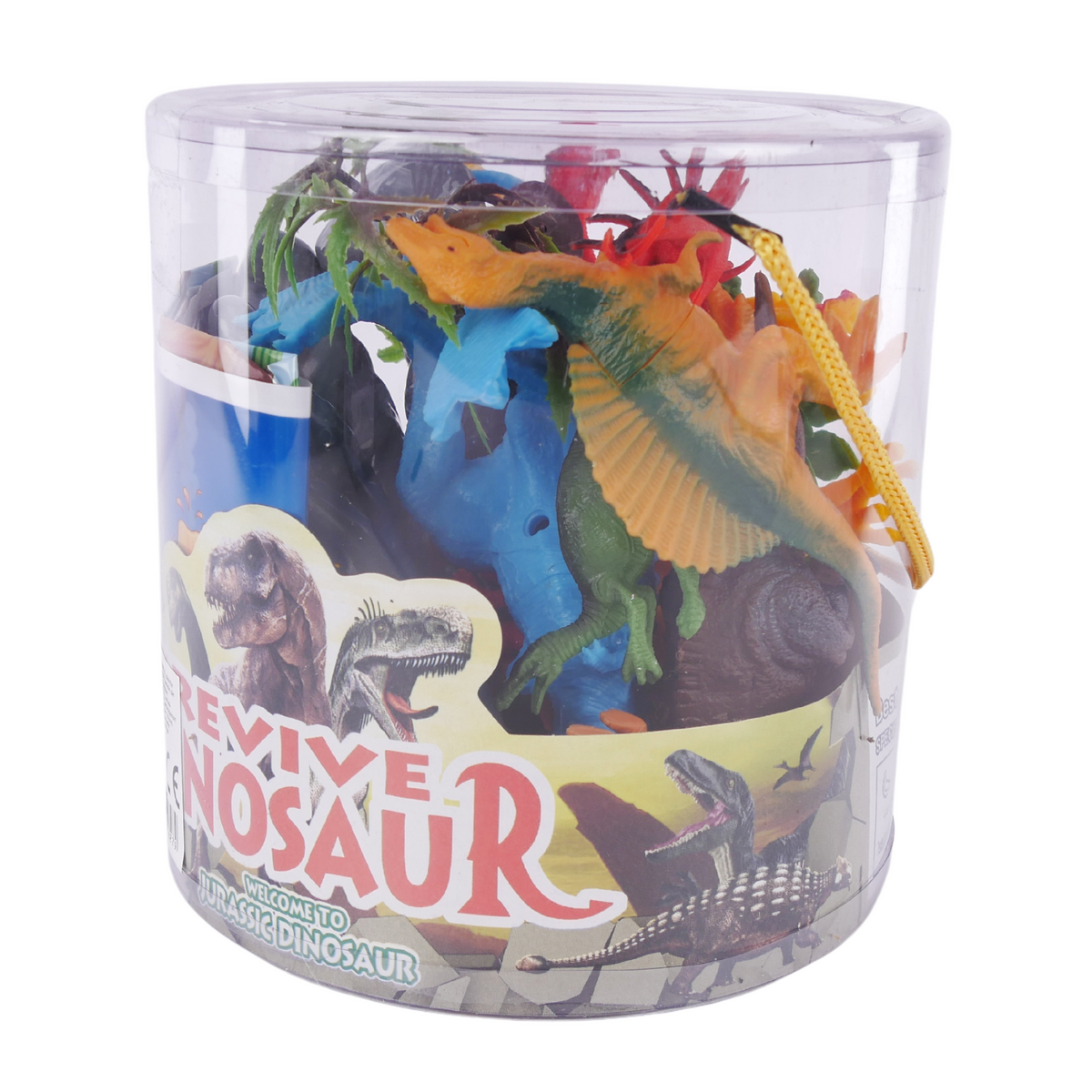 Zestaw Dinozaurów Figurki Mata Z Krajobrazem Pojemnik Z Uchwytem